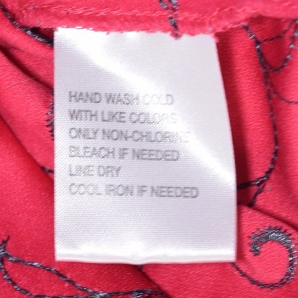Sag Harbor Microfiber Button Jacket Collar Shirt Blouse Embroidered Hot Pink M - Picture 11 of 12